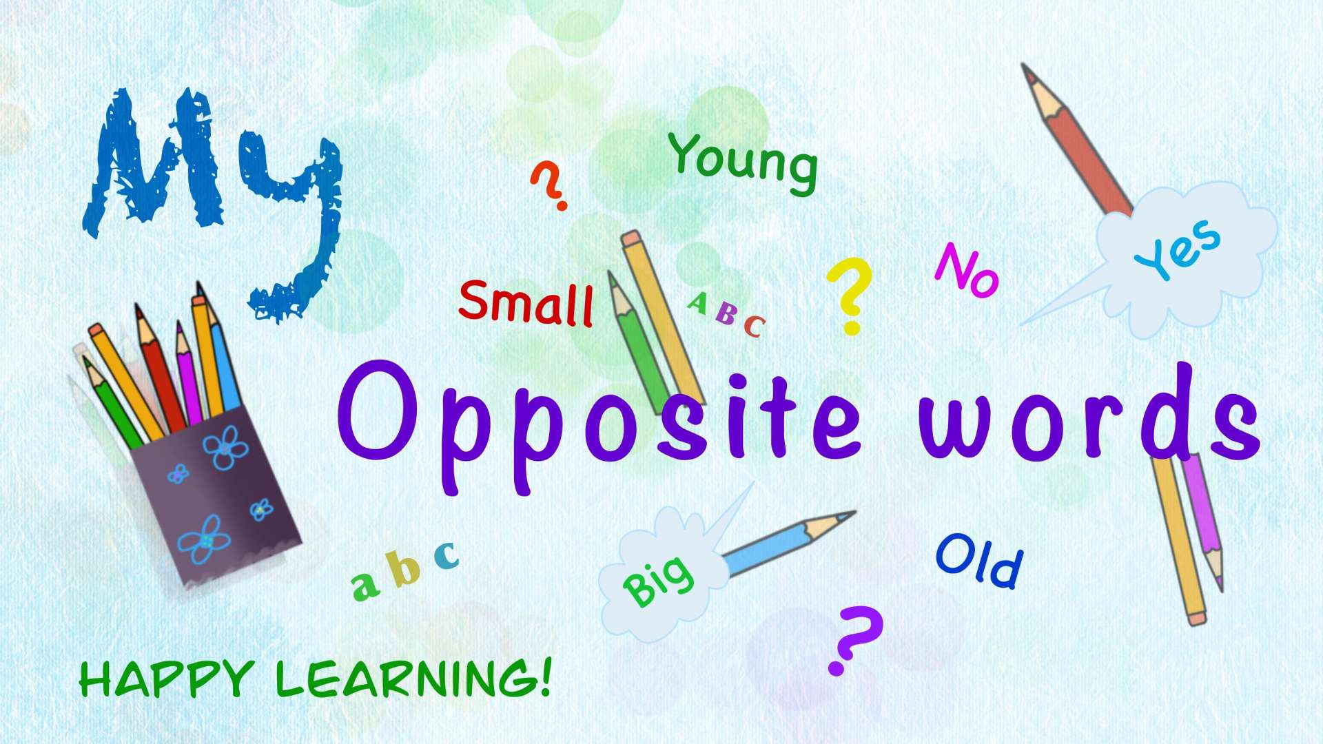 Opposite big and small, Opposite English Words big and small on