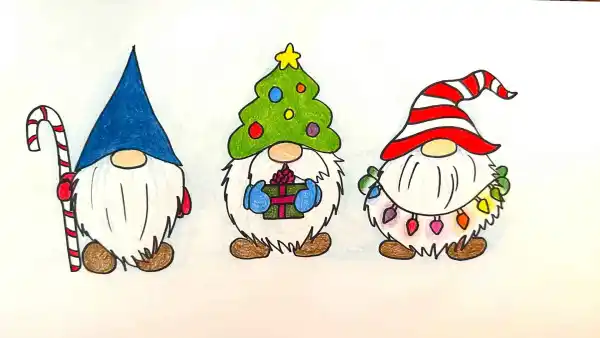 Draw Adorable Christmas Gnomes! | Live interative class for ages 8-12 |  taught by Deborah Ewing | Allschool