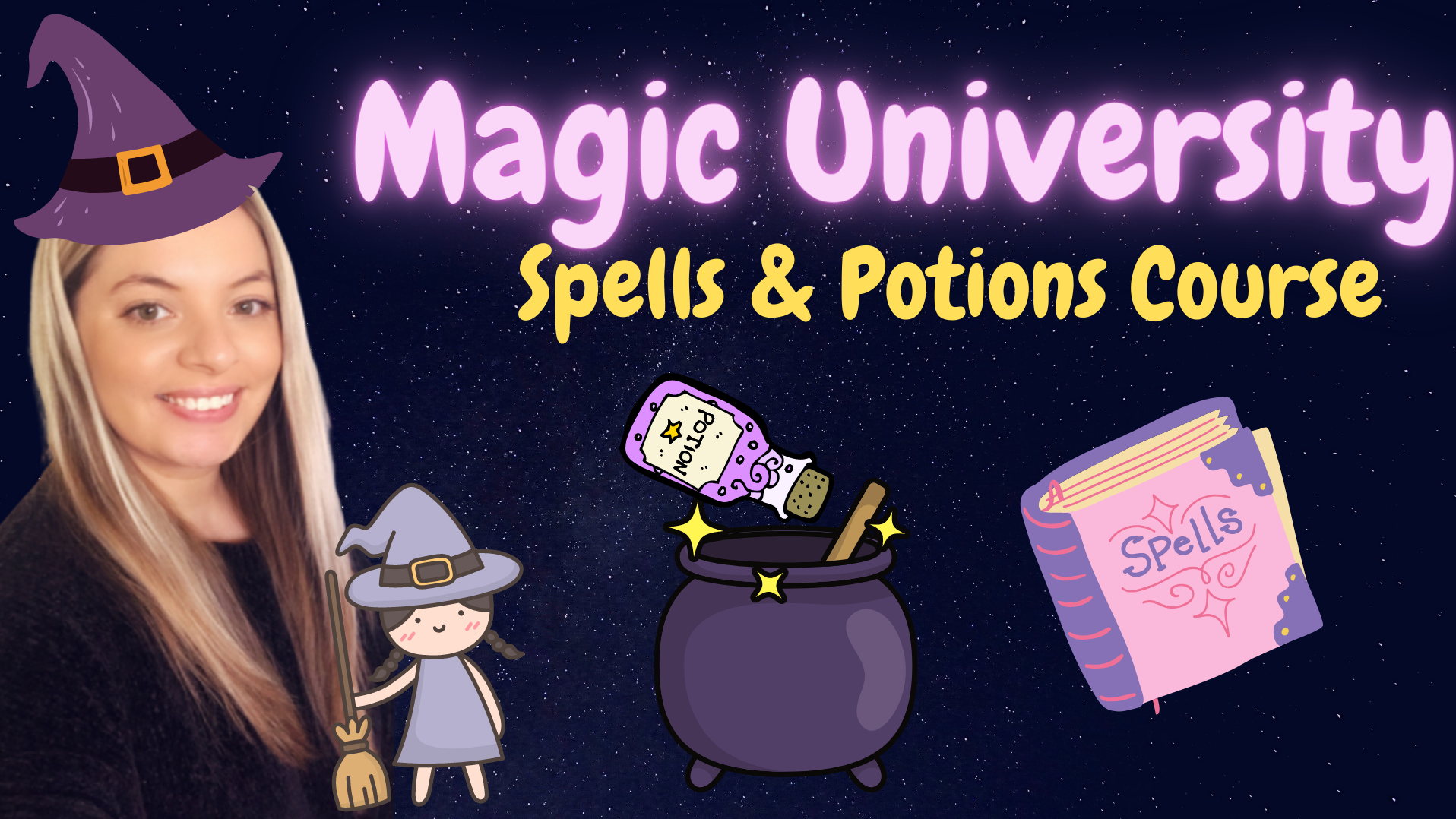 Magic University: Spells & Potions Course, Live interative class for ages  4-10, taught by Taylor Elizabeth