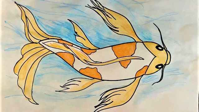 Draw and Paint a Graceful Koi Fish