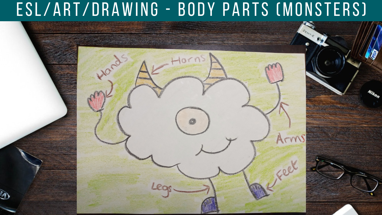 ESL/Art/Drawing (Monsters) Part 5 of 7 | Live interative class for ages ...