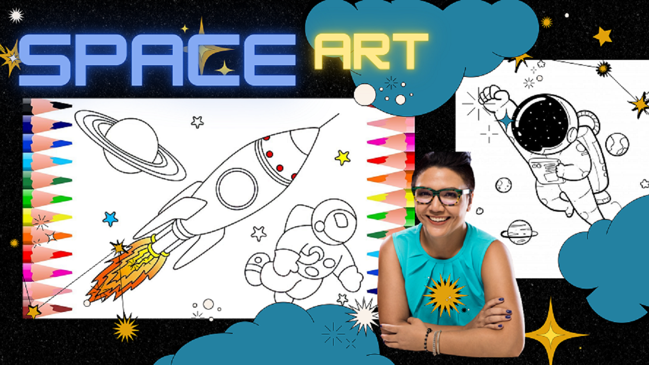 Rocket in space drawing for beginners with colours | Time Lapse tutorial -  YouTube